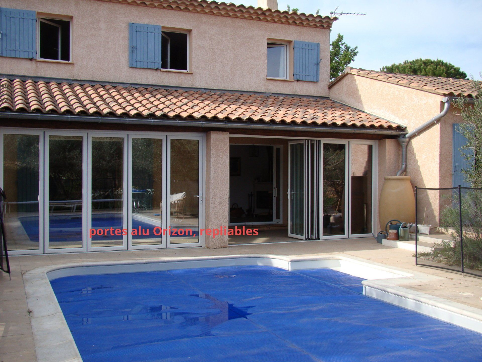 Baie vitrée en accordéon