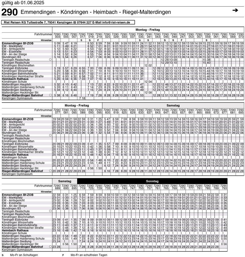 Fahrplan linie 560