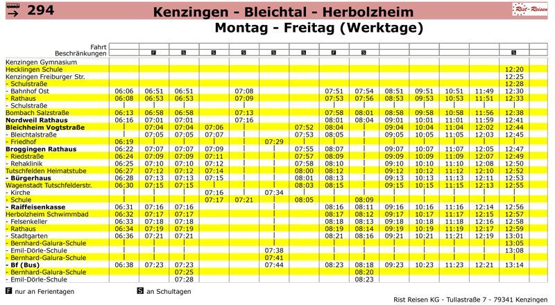 Fahrplan linie 560