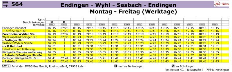 Fahrplan linie 560