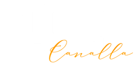 Logotipo &ldquo;Canalla&rdquo; en letra cursiva naranja sobre fondo blanco