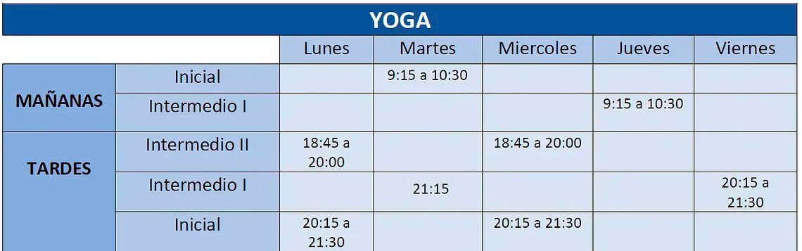 Una mesa azul con la palabra yoga escrita en ella.