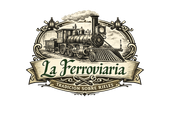 Logo: vintage steam train on tracks, "La Ferroviaria" banner, "Tradici&oacute;n Sobre Rieles" text.