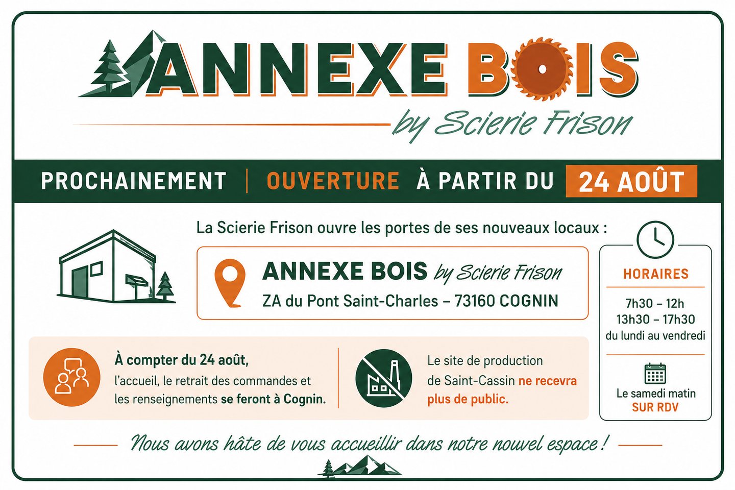 Texte d'information a propos de Annexe bois ouverture le 24 aout