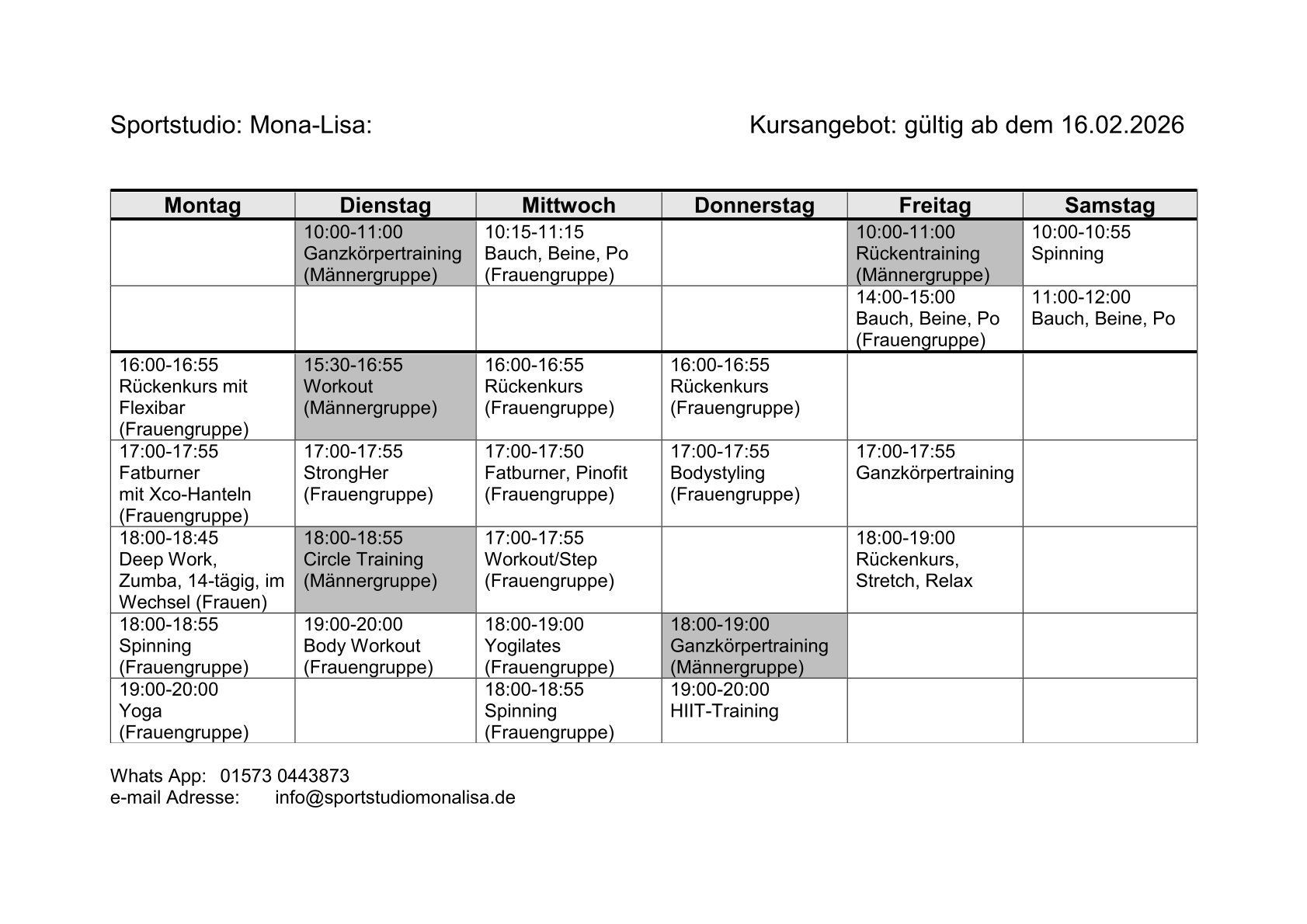 Kursplan Mona Lisa Kursplan Mona Lisa