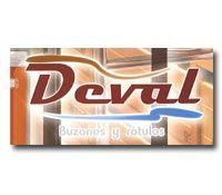 Es una tarjeta de presentación de una empresa llamada deval.