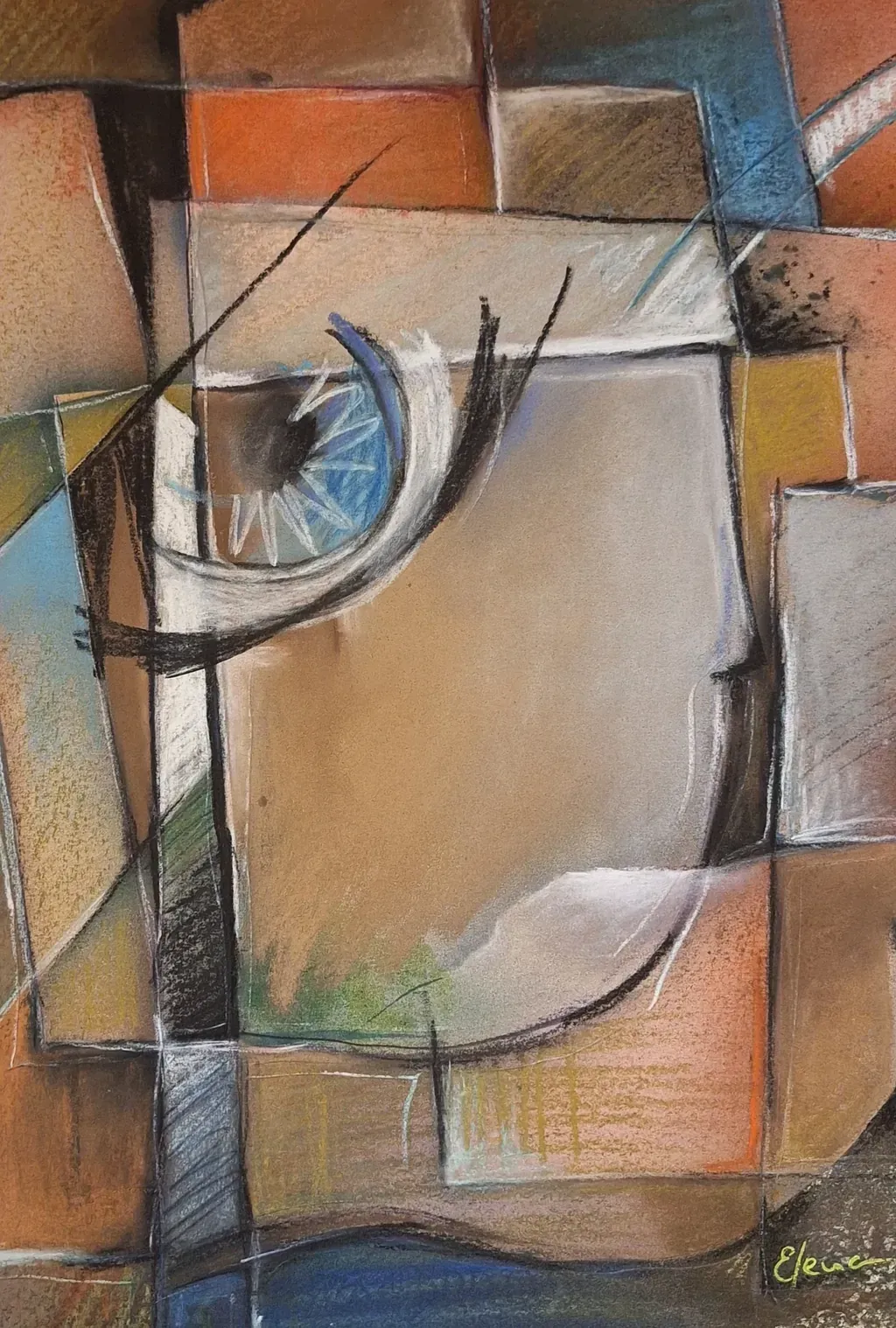 Un primer plano de una pintura del rostro de una persona.