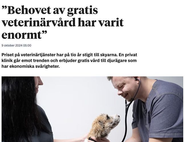 Behovet av gratis veterinärvård har varit enormt