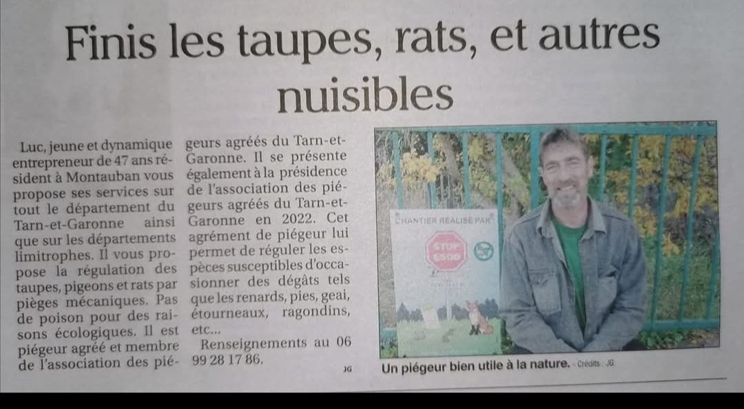 Un article de journal sur l'entreprise STOP ESOD.