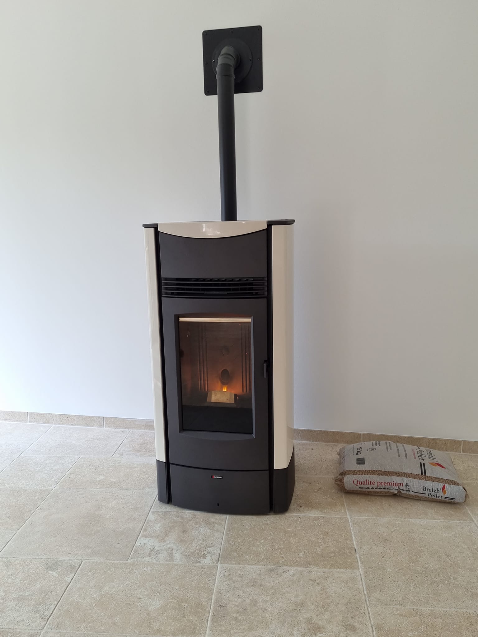 Installation d'une cheminée à granulés