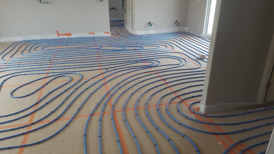 Installation du chauffage au sol