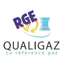 Logo bleu et jaune RGE Qualigaz