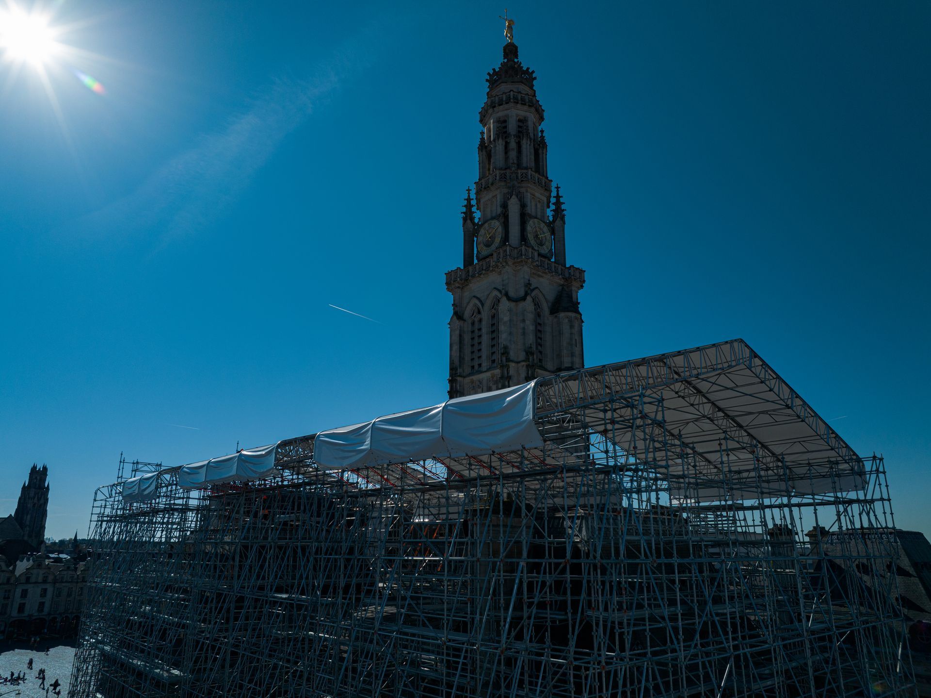 Échafaudage sur monument
