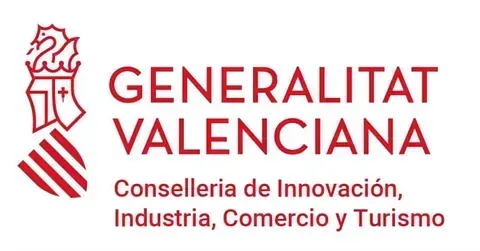 El logotipo de la Generalitat Valenciana es rojo y blanco.
