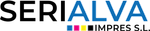 El logotipo de Serialva Impres SL es un logotipo negro y azul sobre un fondo blanco.