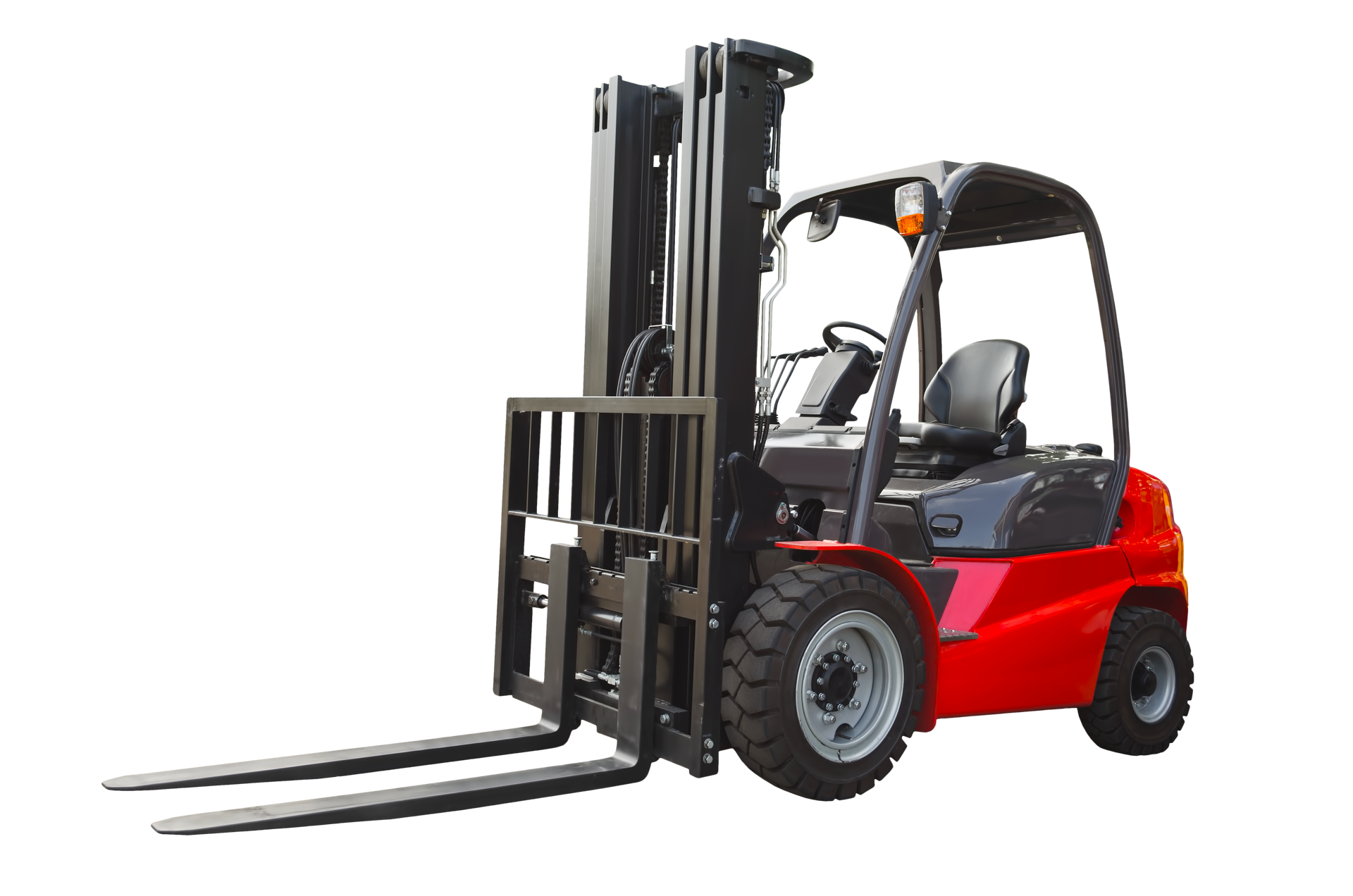 Chariot élévateur rouge