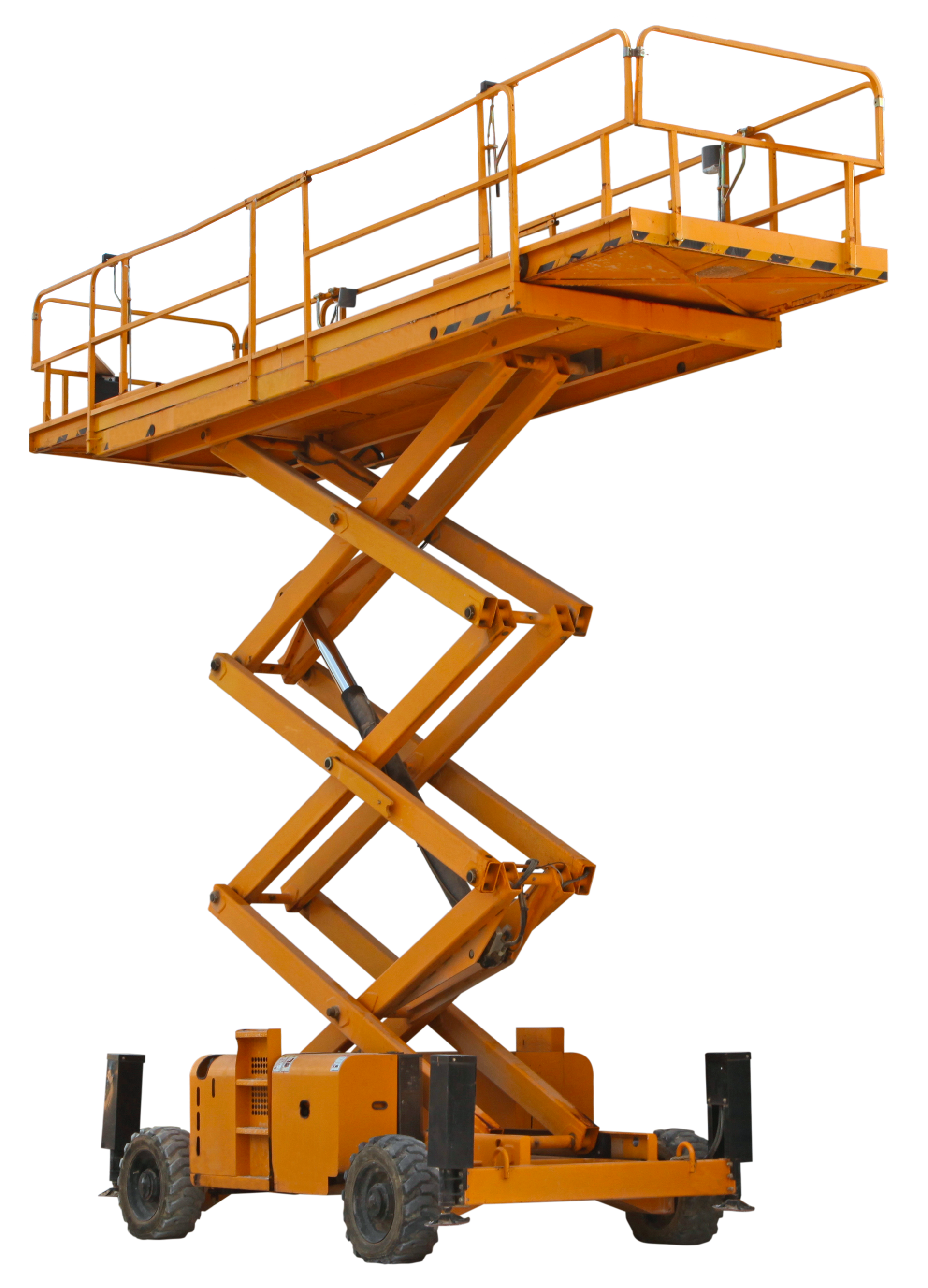 Plateforme à ciseaux jaune