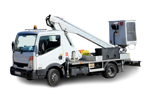 Camion blanc avec nacelle