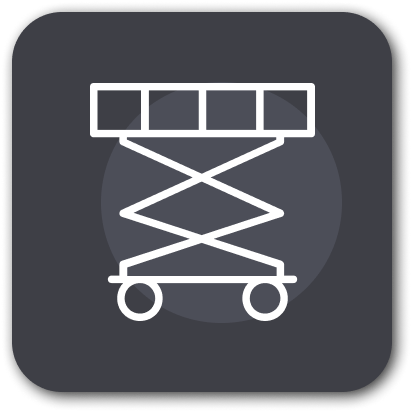 Picto d'une nacelle sur ciseaux