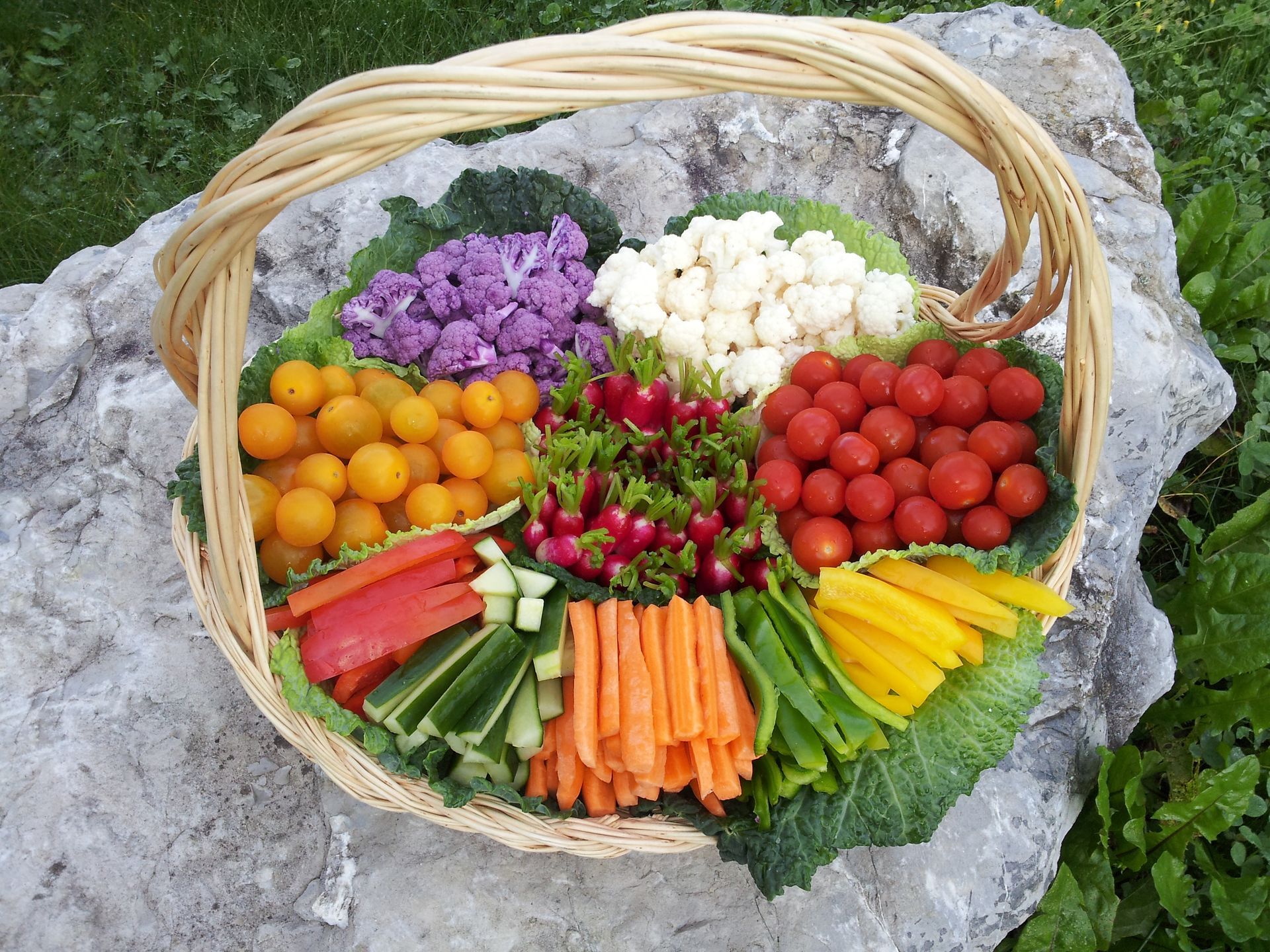 Panier de fruits et de légumes préparés par M. Jaquinot