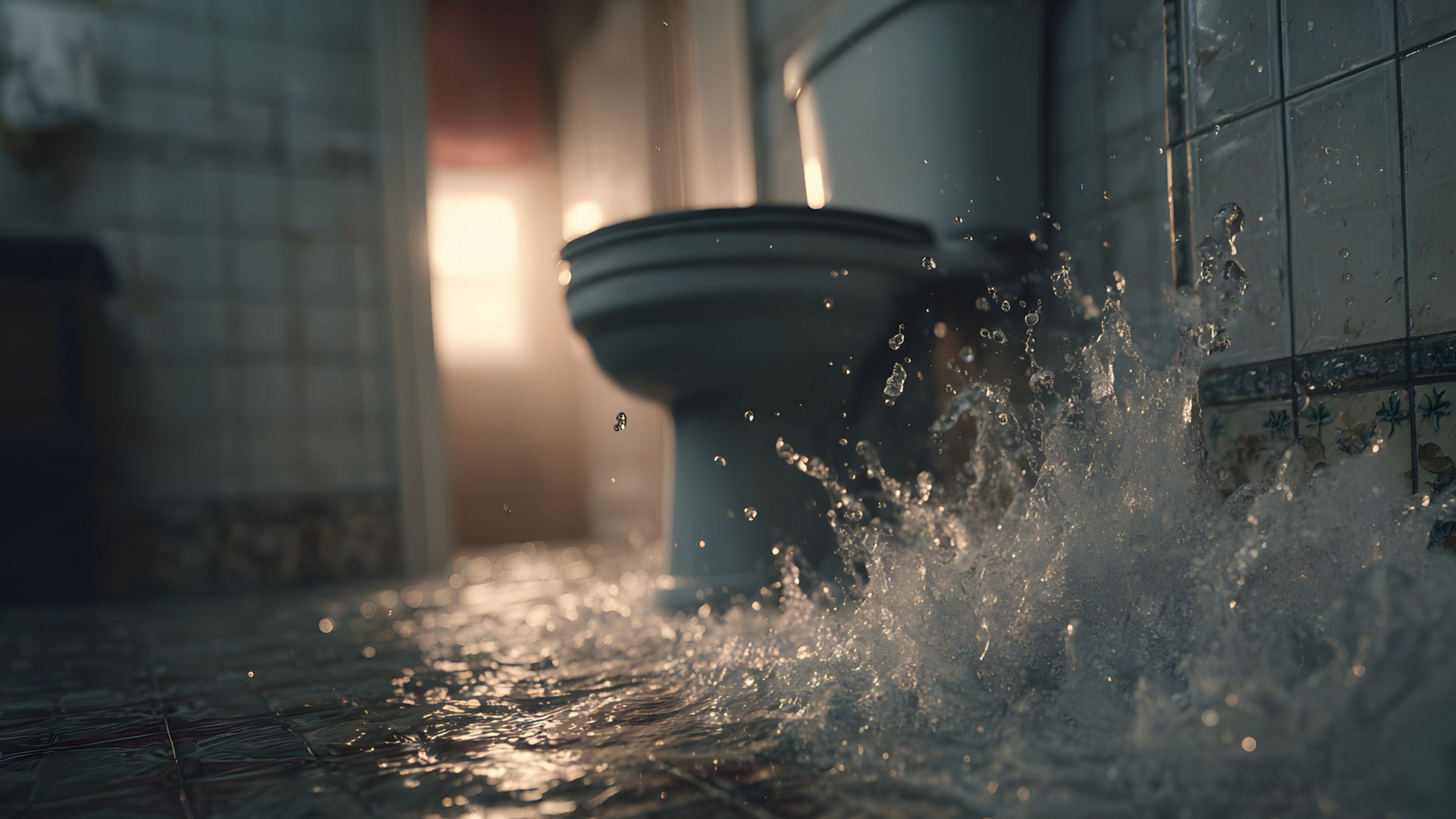 Une inondation dans les toilettes.