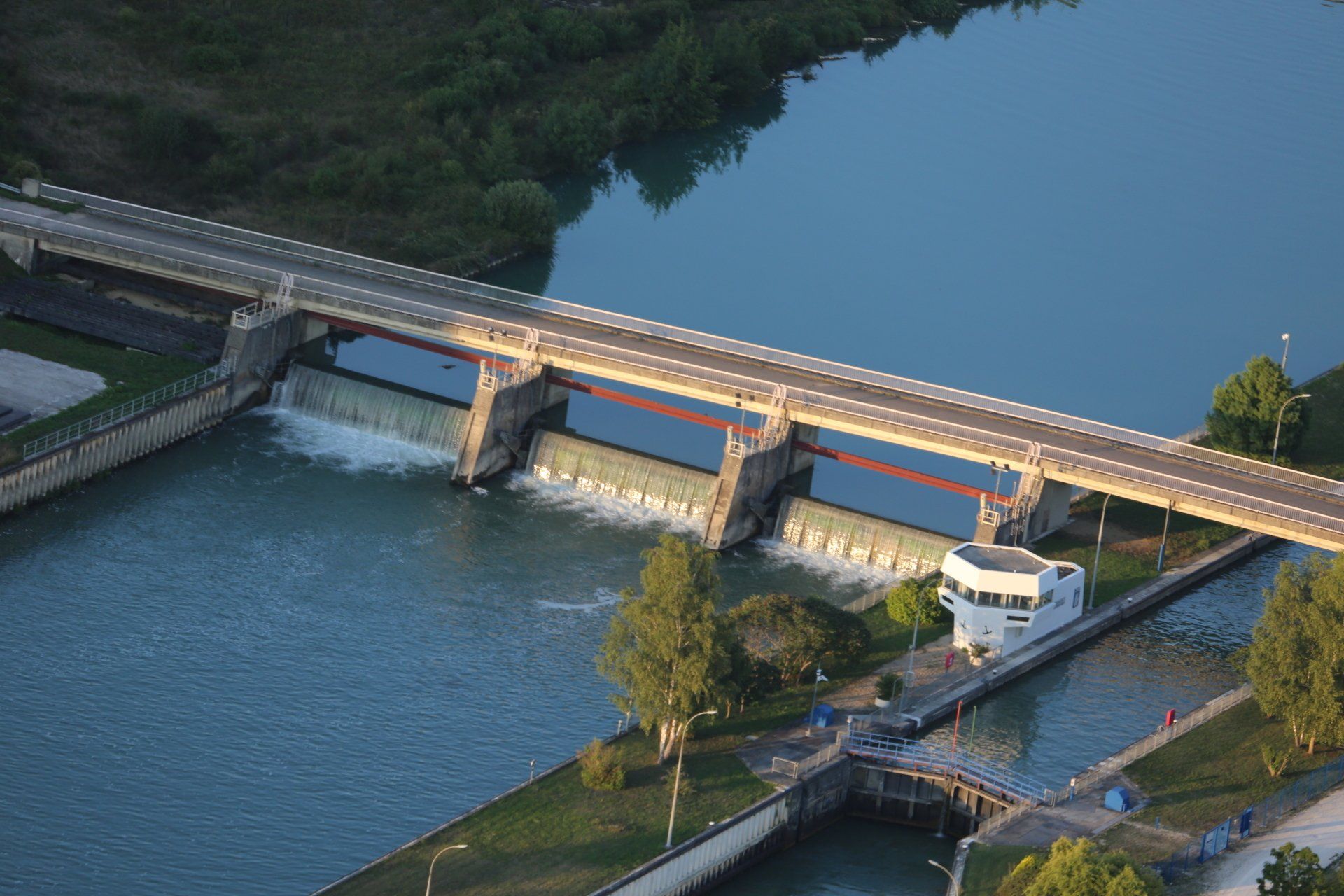 Écluse vue du ciel