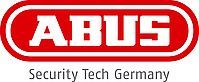 Ein rot-weißes Logo für ABUS Security Tech Germany.