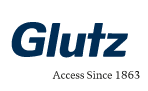 Ein blau-weißes Logo für Glutz Access seit 1863