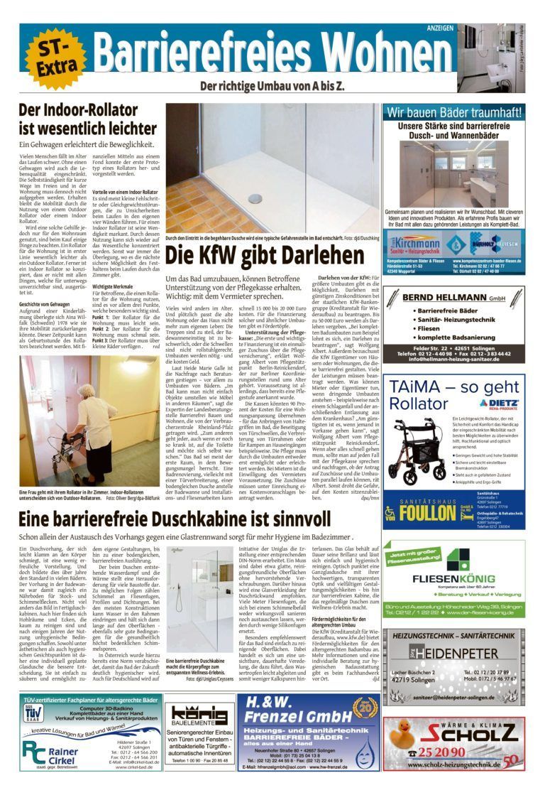 Eine Zeitung mit einem Bild eines Mannes im Rollstuhl auf der Titelseite