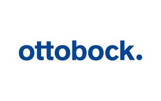 Das Logo von Ottobock ist blau und weiß auf weißem Grund.