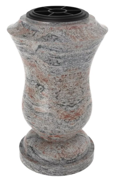 Un vase funéraire en granit.