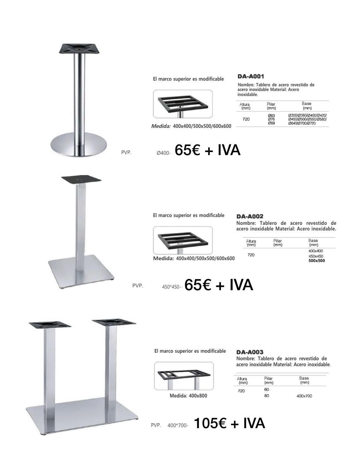 Hay tres tipos diferentes de bases de mesa.