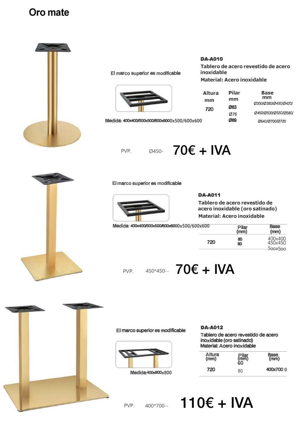 Hay muchos tipos diferentes de bases de mesa.