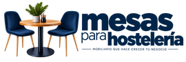 Un logotipo en blanco y negro para mesas de hostelería.