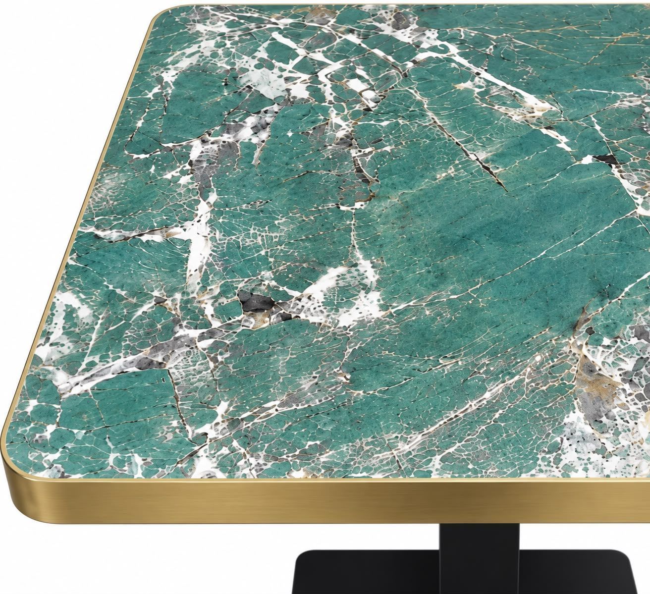 Mesa piedra sintetizada efecto mármol verde agua