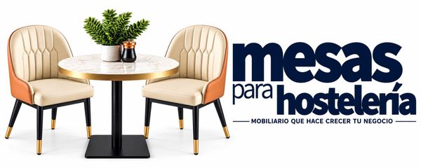 Un logotipo en blanco y negro para mesas de hostelería.