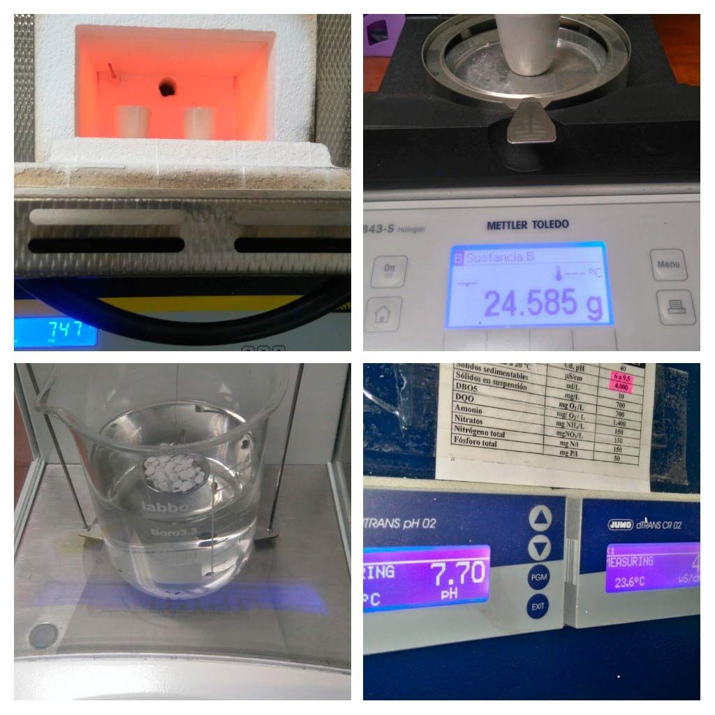 Un collage de imágenes muestra una escala que dice 24,585 g
