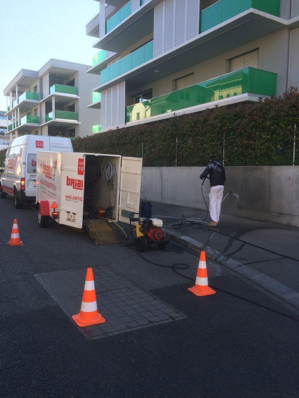 nettoyage en pleine rue