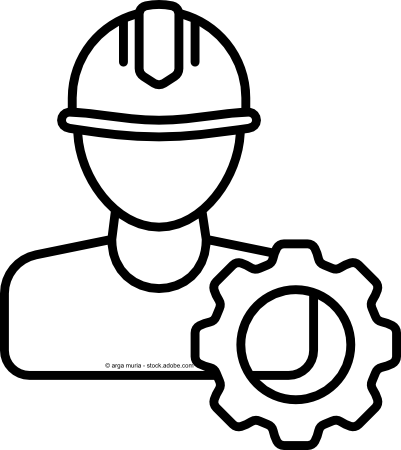 Handwerker mit Zahnrad icon 