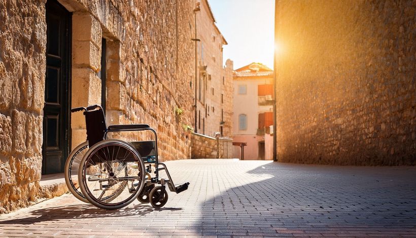 Fauteuil roulant dans la rue