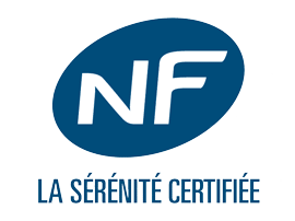 NF blue logo with the slogan “La sérénité certifiée”