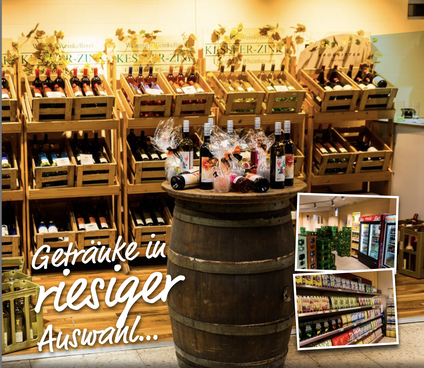 Weinabteilung des Worringer Getränkefachmarkts