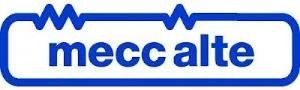 Logotipo azul y blanco de Mecc Alte, con borde redondeado y texto estilizado