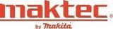 Logotipo de Maktec by Makita en rojo y gris sobre fondo blanco