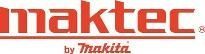Logotipo de Maktec by Makita en rojo y gris sobre fondo blanco