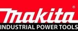 Logotipo de Makita sobre un fondo rojo con el texto «Herramientas eléctricas industriales»