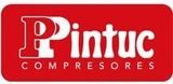 Logotipo de Red Pintuc Compresores con una «P» blanca estilizada y el texto «Pintuc» sobre un fondo rojo