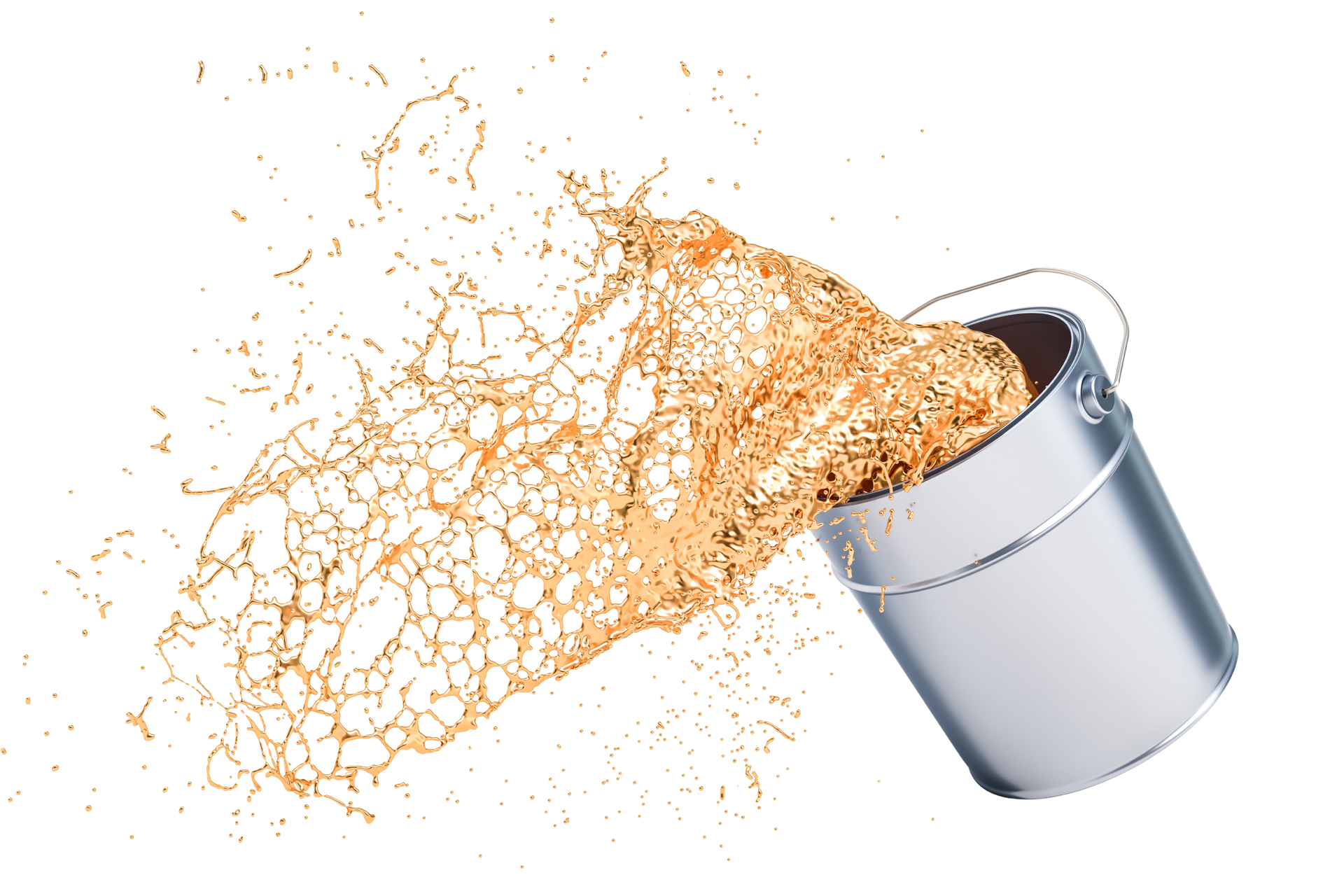 Un pot de peinture dorée.