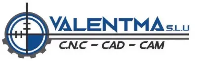 Un logotipo azul y blanco para Valentina SLU.