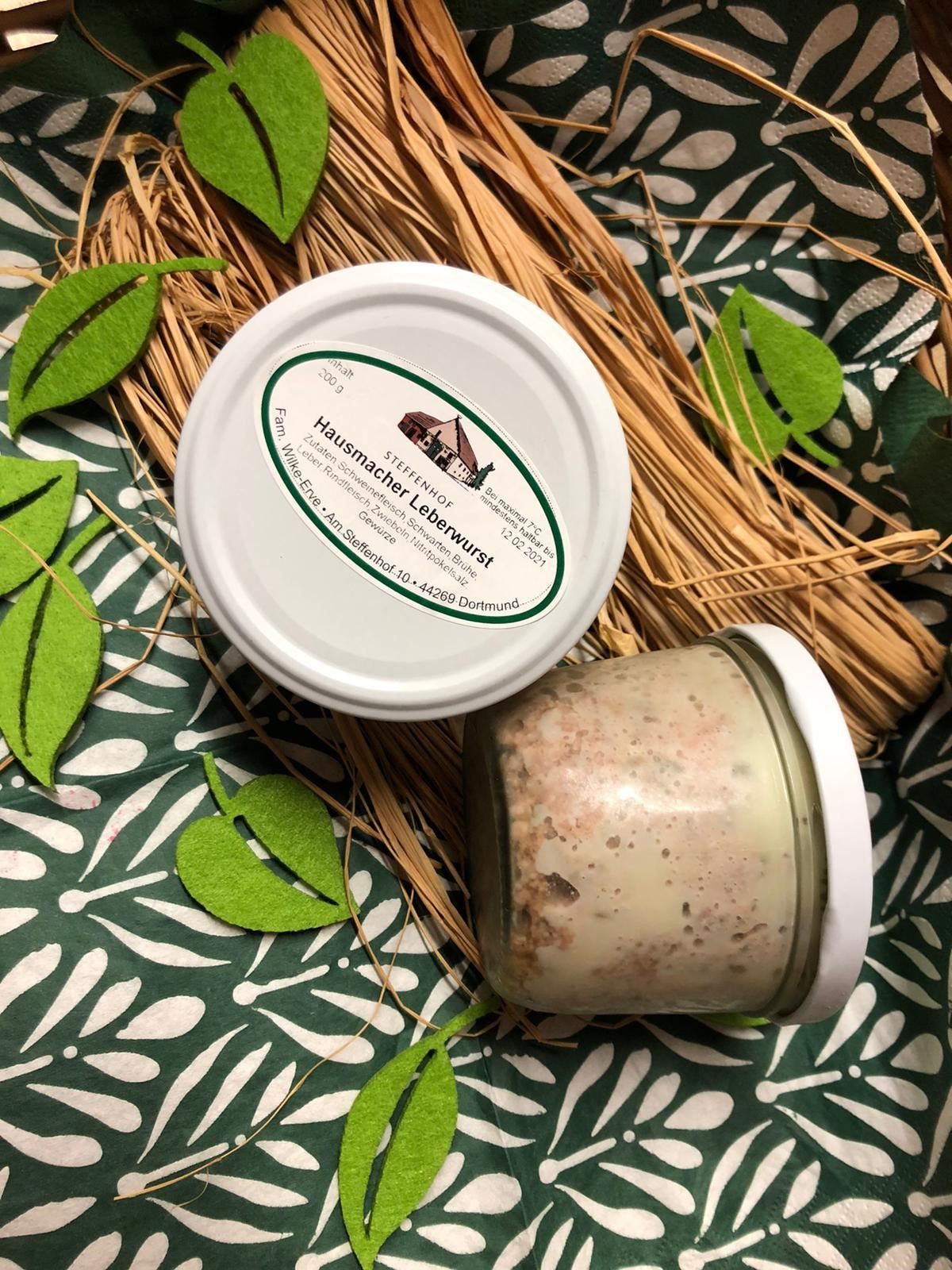 Hausmacher Leberwurst in einem Glas